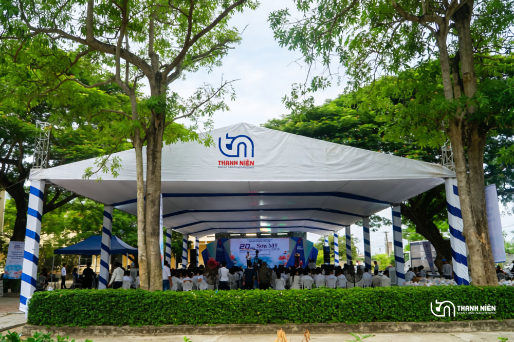 Thanh Niên Event tổ chức hội khóa 20 năm sử dụng hệ thống Nhà bạt không gian ngoài trời kiên cố